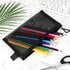 yuntop 6 (A4) PCS Mesh Pouch, Black Nylon Mesh Cosmetic Zipper Bags for Home Office Purse Diaper Bag