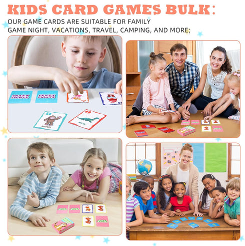 7 Pack Set Zubebe Kids Card Games Gifts Bulk Classic Playing Card Game for Kids Includes Go Fish, Old Maid, Crazy