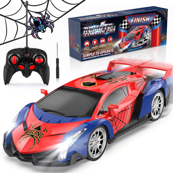 Growsland 2024 Remote Control Car for Kids, 1:18 Electric Vehicle Toy with Lights & Controller, Birthday Gift