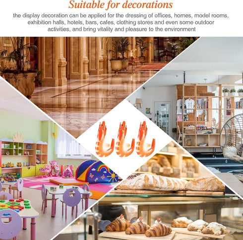 9 Chalyna Pcs Red Simulated Fake Shrimps Model Simulated Cooked Shrimps Artificial Fake Food Model for Kitchen Home
