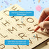 hzsshb 3-8 Wooden Letters Practicing Board,Reusable Handwriting Alphabet Tracing Board Double-Sided Toddlers