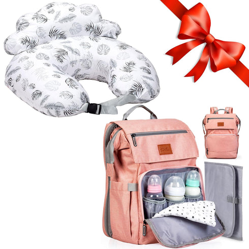 PILLANI Baby Shower Gifts: Nursing Pillow for Breastfeeding & Diaper Bag -