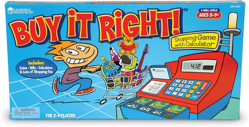Counting Learning Resources Buy It Right Shopping Game - Play Money for Kids, Elementary Math Games, Money Game