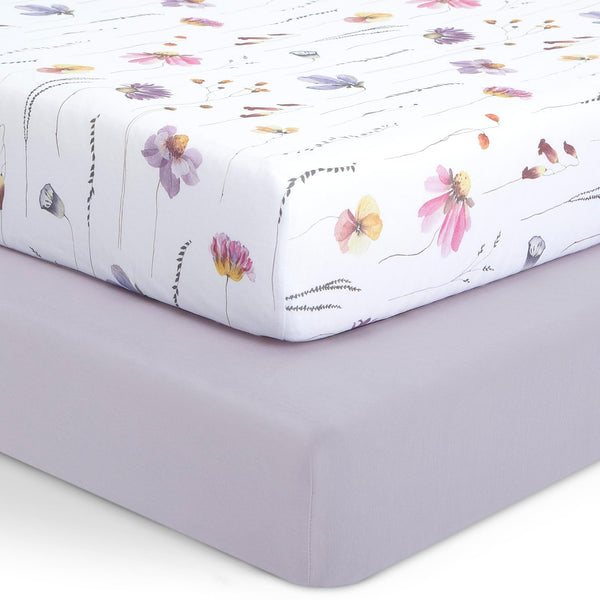 Evolur Be Wild Light 2 Pack Crib Sheet, Fitted Crib Sheet for