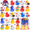 SCIONE Patriotic Rubber Ducks - 24 Pcs Independence Day Novelty Funny Squeeze