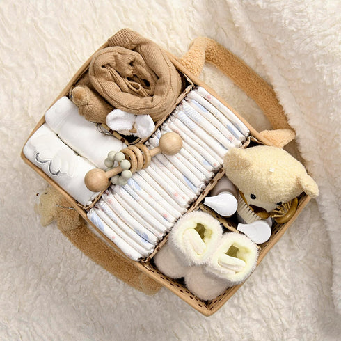 PeraBella Baby Diaper Caddy Organizer - Portable Storage Basket for Diapers, Wipes, Nursery, Car, Baby Shower Gift