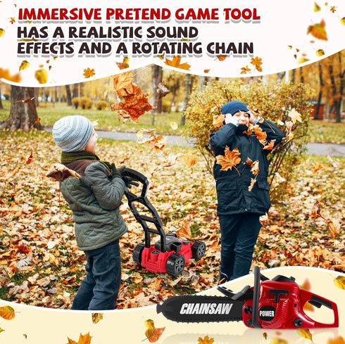 2 Set Set Arrowbash Pcs Toy Gardening Tool for Kids Toy Chainsaw Push Lawn Mower Battery Powered Gardening Tool