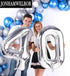 Jonhamwelbor 40 Number Balloons, Silver Giant Jumbo Foil Mylar Balloons for 40th Birthday Party Decorations
