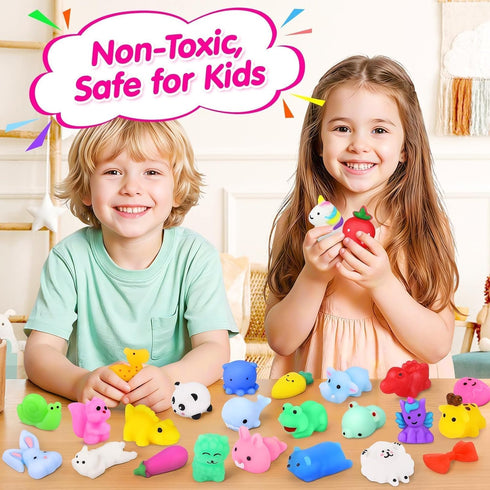 130pcs Party Favors Squishy Toys : Kawaii Squishies Fidget Toys Treasure Box Toy for Classroom Prizes Students Teacher