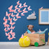Outus 120 Pieces Pink 3D Layered Butterfly Wall Decor, Removable Stickers for Birthday Cake Decorations Crafts