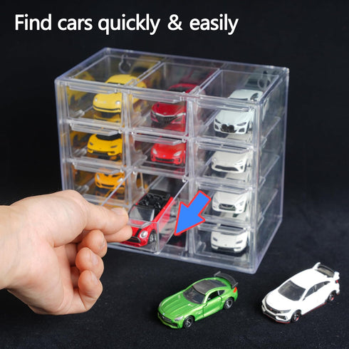 Storage Case for 24 Hot Wheels, Matchbox Cars,Hot Wheels & Matchbox Display Case,Wall Mount,Display,2 Pack Hot Wheels Storage for 24 Toy Cars(1/64 Scale)