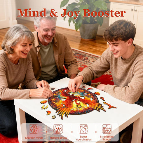 11.8 10.9in 200pcs KAAYEE Wooden Jigsaw Puzzles-Wooden Puzzle Adult Unique Shape Advanced Phoenix Wooden Jigsaw Puzzle