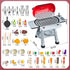 Playset 4-8, 3 4 5 6 7, 2-Layer Set, 3-5 Kids BBQ Grill for Kids Ages Play Kitchen Toys with Smoke & Light for Boys