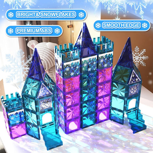 102 3 4 5 6 7 8+ Paaxido Magnetic Tiles, Pieces Diamond Magnetic Building Blocks for Girls, Princess Castle Kids Magnet