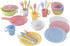 KidKraft 27-Piece Pastel Cookware Set | Plastic Dishes and Utensils for Play Kitchens, Gift for Ages 18 mo+