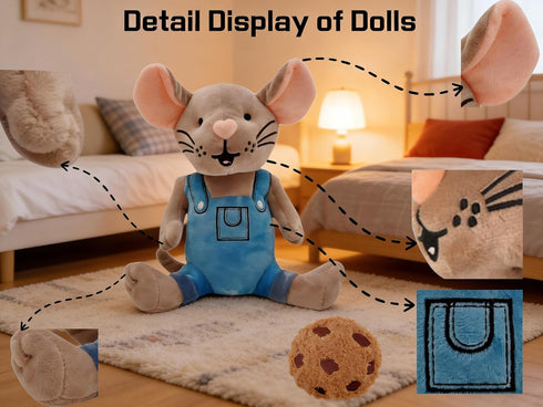 Malvjun If You Give Mouse a Cookie Plush Toy, Cute Mouse and Cookies Soft Stuffed Animal Plush, Book Buddies Plushie