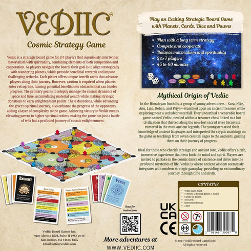 Vediic 2 7 Vedic Board Game - Strategy Board Game for Adults, Teens and Family. Embark on a Cosmic Adventure