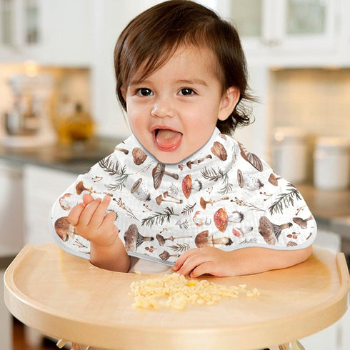 KICPOAY Set 2, 22 11 Inch Muslin Baby Burp Cloths of Soft Absorbent Simple Wild Mushrooms Muslin Washcloths, Bibs, Face
