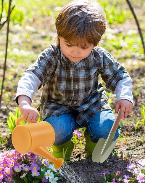 Set, WRP25 ROBUD Kid Gardening Wooden Garden Tool for Kid, Garden Tool Kit with Tool Storage Bag, Apron, Gloves