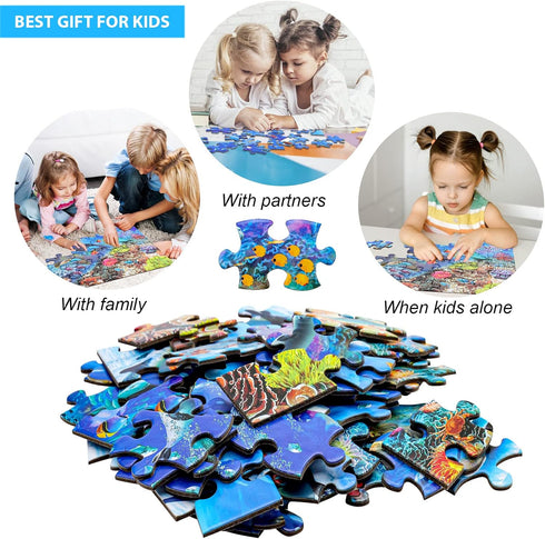 Puzzles for Kids Ages 4-10 - Underwater Scene - 100 Pieces Jigsaw Puzzle for Learning Educational Fun