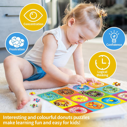 100 Piece Donuts Jigsaw Puzzle for Kids Teens Age 4-8, Family Time Gift