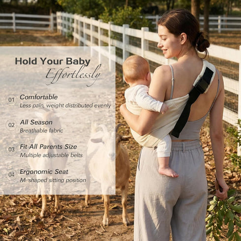 Strap(7-30lbs), MISSWISDOM Baby Sling Carrier, Toddler Carrier Sling with Double Safety Buckle and Adjustable Shoulder