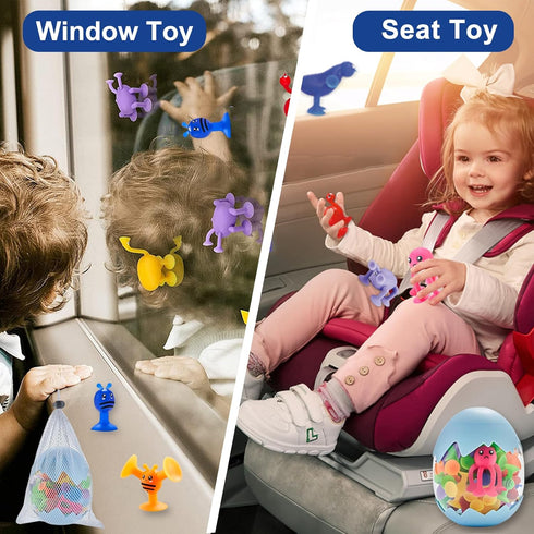 ZMZS Suction Toys for Baby, Bath Toys for Kids Ages 4-8, 40 Pieces Toddler Stress Release Sensory Toys, Educational Gift
