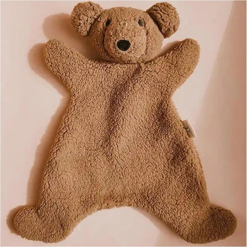 Teddy Bear | Lamb Lovey Comforter Toy for Babies, Cuddly Plush Security Blanket for Newborns, Snuggle Toy 12inch (Brown