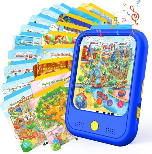 Qiaojoy Kids Learning Tablet Bilingual, Montessori Educational Learning Toys for Toddlers 3-5 Year