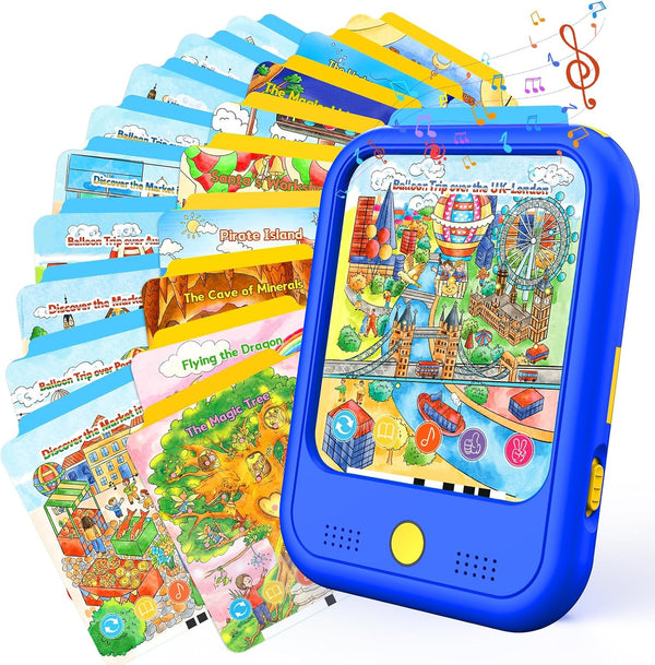 Qiaojoy Kids Learning Tablet Bilingual, Montessori Educational Learning Toys for Toddlers 3-5 Year