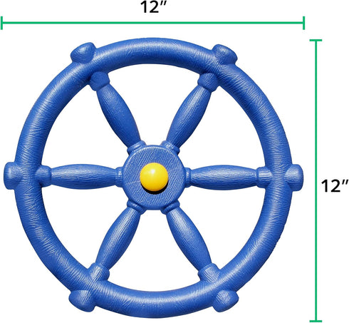 Jungle Gym Kingdom Pirate Ship Wheel for Kids - Toy Steering Wheel for Treehouse, Playhouse, Swing Set