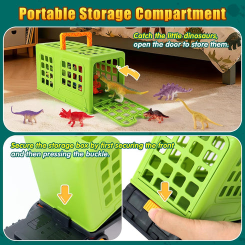 50PCS 50 Playset Dinosaur Truck Toy, Tyrannosaurus Capture Vehicle with Dinosaur Figures, Educational Jurassic for Boys
