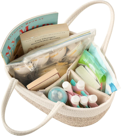 Diaper Caddy Organizer, Empty Gift Basket for Newborn Essentials, Baby Storage Basket, Stylish Gift Bag for Baby