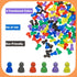 120 Pieces Multicolor Game Pawns, Plastic Tokens Board Game Accessories with Portable Box (Translucent, 6 Colors)