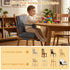 Booster Seat for Kitchen Chair, Non-Slip Toddler Booster Seat for Dining Table with Backrest, Adjustable Straps