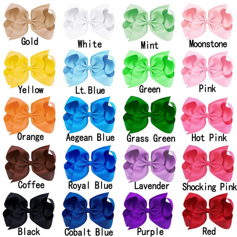 Oaoleer 40Pcs 4.5" Hair Bows Clips Grosgrain Ribbon, Alligator Clips for Baby Girls Infants Toddlers Kids