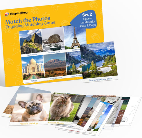 Keeping Busy Match The Photo Game - Fun Facts Set 2 for Seniors with Dementia, Adult Memory Game