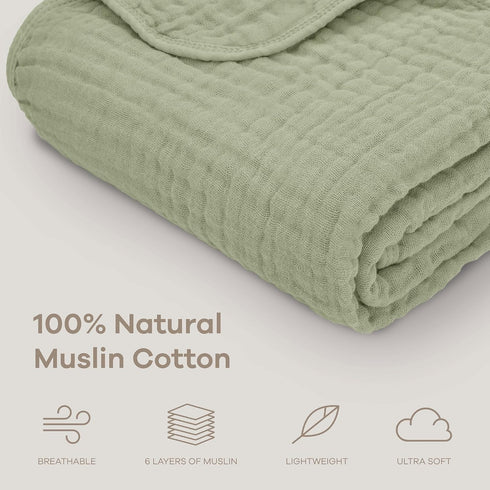 Comfy Cubs 3 Pack, 3-6 Easy Swaddle Blanket, Large for Months Infants and Muslin Baby Blanket Bundled