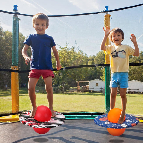 2 Junkin Pcs Pogo Ball Trick Board Toy Balance Board Pogo Balance Bounce Ball with Pump and Strong Grip Deck for Fun