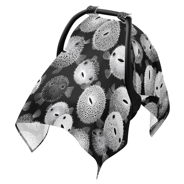 Mazeann White Black Pufferfish Sea Car Seat Cover Baby Breathable Soft Infant Carseat