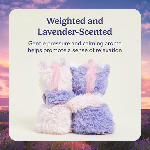 warmies Hugs Duo, Microwavable & Weighted Stuffed Animals, Unicorn - Heated Stuffed Animal Plushie for Warmth & Comfort