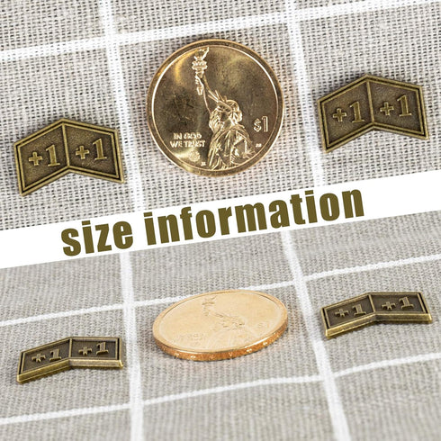 40 PCS Antique Metal Buff Counter Tokens with Velvet Bag - Magic The Gathering Gaming Accessories, Black & Bronze
