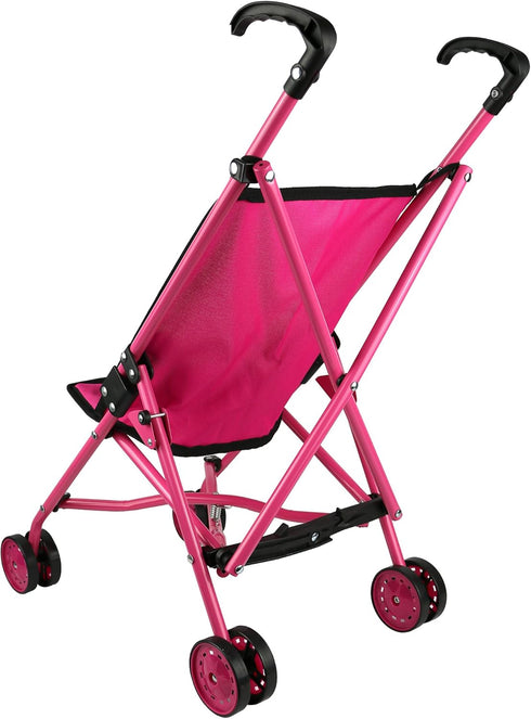 Precious Toys Hot Pink Baby Doll Stroller, Swivelling Wheels, Toy Stroller for Girls 2 Years & Older