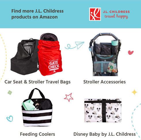 2 Pack, J.L. Childress Wet-to-Go Portable Wet and Dry Bags, Waterproof and Leakproof, Machine-Washable, Reusable
