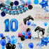 53 PCS 10th Birthday Decorations for Boys - Blue Video Game Party Supplies, Include Happy Birthday Banner, Number 10