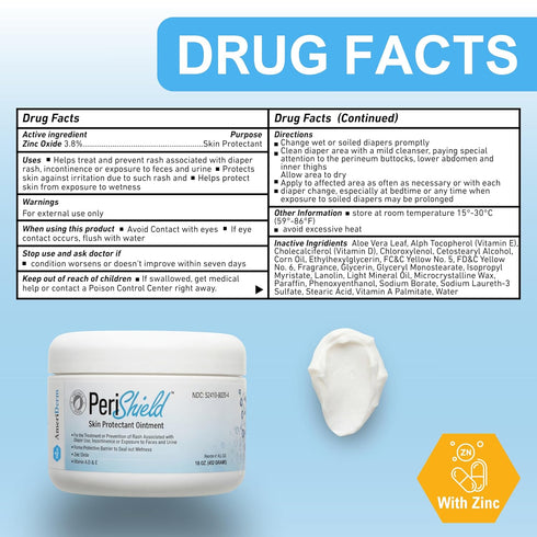 16 oz MED PRIDE Skin Protectant Diaper Rash Ointment Zinc-Oxide Diaper Rash Cream For Babies With Vitamin A, D & E