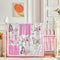 Patchwork Crib Bedding Set Butterfly Plaid Floral Design 3 Pieces Baby Girl