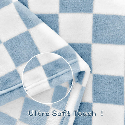 Cozy 30''x40'', Yurhap Checkered Baby Blanket Fleece Baby Blankets for Boys, Ultra Soft Fluffy Infant Toddler Newborn