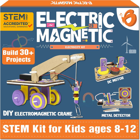 ButterflyEdufields STEM Toy - 30in1 Kits for Kids Age 8-12, Electricity & Magnetism Science Project Kit
