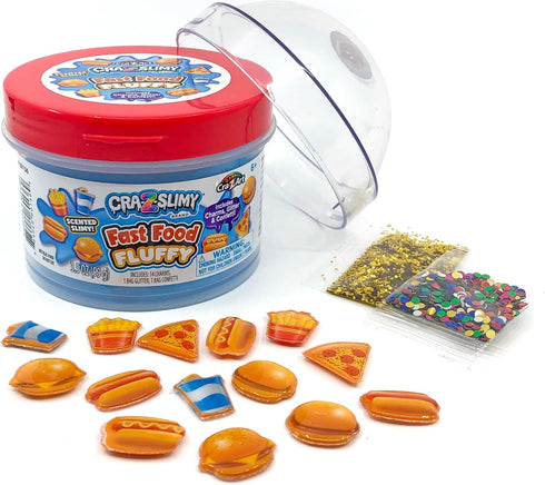6 CRA-Z-Slimy Fast Food Blue Fluffy Butter Cloud Slime Kit, Ages and Up